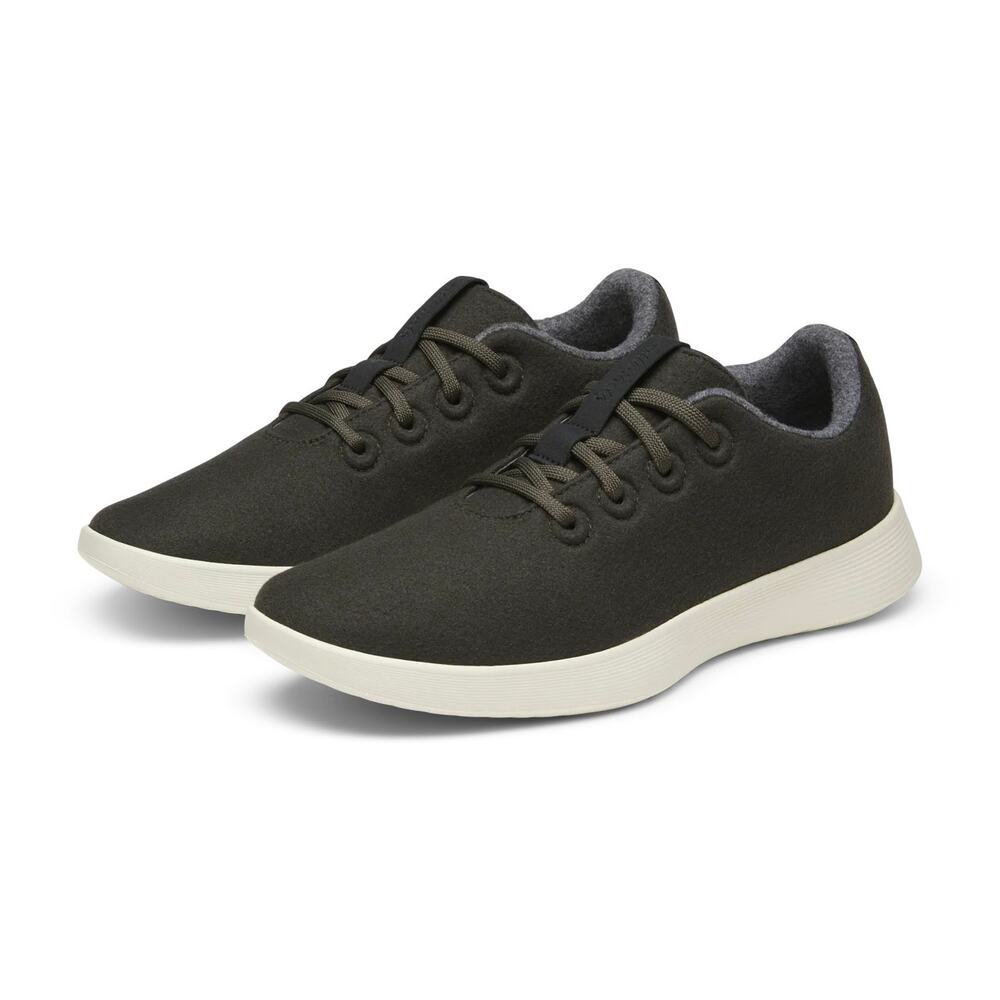 Allbirds Olive Green Men's Wool Runners Sz 9 Temperature Control Sustainable